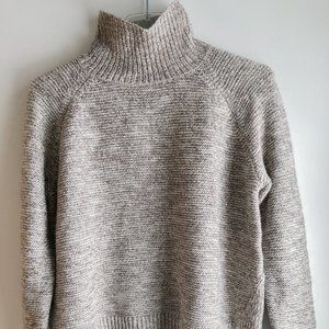 Knit Madewell Turtle Neck Sweater in Tan/White